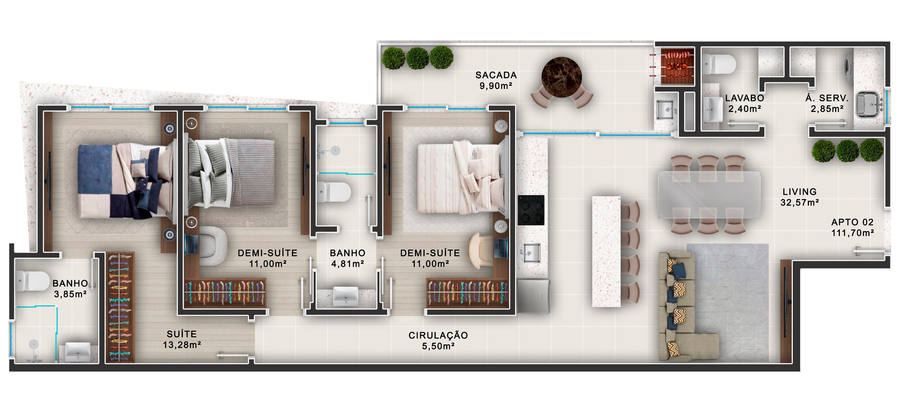Planta apartamento em piçarras ocean side tower balneário piçarras